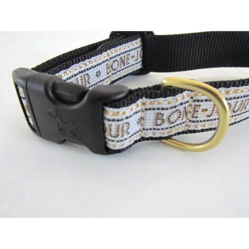 Anthropologie The Bistro Tile Dog Collar Sz S BONE JOUR NWT
